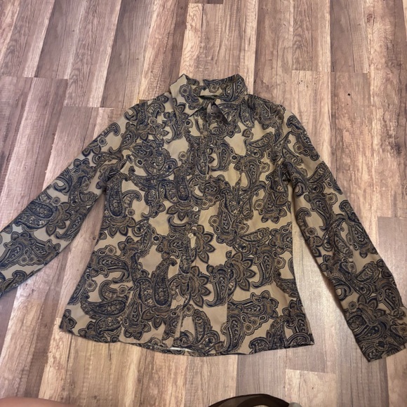 Paisley Suede Long Sleeve Shirt - Picture 2 of 4